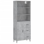 Concrete gray plywood tall sideboard 69.5x34x180 cm by vidaXL, Sideboards - Ref: Foro24-3189465, Price: 159,62 €, Discount: %