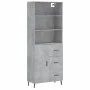 Concrete gray plywood tall sideboard 69.5x34x180 cm by vidaXL, Sideboards - Ref: Foro24-3189465, Price: 149,34 €, Discount: %