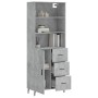 Concrete gray plywood tall sideboard 69.5x34x180 cm by vidaXL, Sideboards - Ref: Foro24-3189465, Price: 159,62 €, Discount: %