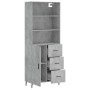 Concrete gray plywood tall sideboard 69.5x34x180 cm by vidaXL, Sideboards - Ref: Foro24-3189465, Price: 159,62 €, Discount: %