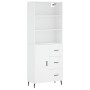 Hohes weißes Sperrholz-Sideboard 69,5 x 34 x 180 cm von vidaXL, Sideboards - Ref: Foro24-3189461, Preis: 159,78 €, Rabatt: %