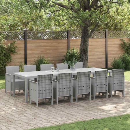 Conjunto de Comedor de Jardín 11 pcs Gris claro Polipropileno