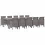 Conjunto de Comedor de Jardín 11 pcs Gris claro Polipropileno