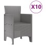 Conjunto de Comedor de Jardín 11 pcs Gris claro Polipropileno