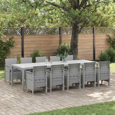 Conjunto de Comedor de Jardín 11 pcs Gris claro y Antracita