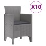 Conjunto de Comedor de Jardín 11 pcs Gris claro y Antracita