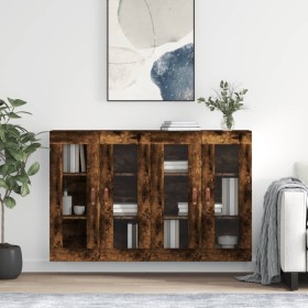Armarios de pared 2 uds madera de ingeniería roble ahumado de vidaXL, Aparadores - Ref: Foro24-3197918, Precio: 139,28 €, Des...