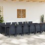Conjunto de Comedor de Jardín 13 pcs Antracita Ratan Polt