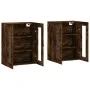 Armarios de pared 2 uds madera de ingeniería roble ahumado de vidaXL, Aparadores - Ref: Foro24-3197918, Precio: 137,35 €, Des...