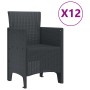 Conjunto de Comedor de Jardín 13 pcs Antracita Ratan Polt