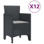 Conjunto de Comedor de Jardín 13 pcs Antracita Ratan Polt