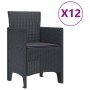 Conjunto de Comedor de Jardín 13 pcs Antracita Ratan Polt