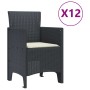 Conjunto de Comedor de Jardín 13 pcs Antracita Ratan Polt