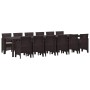Conjunto de Comedor de Jardín 13 pcs Marrón Ratan Polt