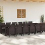 Conjunto de Comedor de Jardín 13 pcs Marrón Ratan Polt