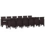 Conjunto de Comedor de Jardín 13 pcs Marrón Ratan Polt