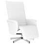 Sillón reclinable con reposapiés cuero sintético blanco