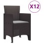 Conjunto de Comedor de Jardín 13 pcs Marrón Ratan Polt