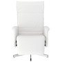 Sillón reclinable con reposapiés cuero sintético blanco