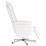 Sillón reclinable con reposapiés cuero sintético blanco