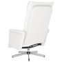 Sillón reclinable con reposapiés cuero sintético blanco