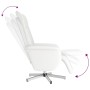 Sillón reclinable con reposapiés cuero sintético blanco
