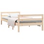 Solid pine wood bed frame 90x190 cm by vidaXL, Beds and slatted bases - Ref: Foro24-821634, Price: 99,46 €, Discount: %