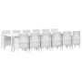Conjunto de Comedor de Jardín 13 pcs Blanco Ratan Polt