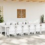 Conjunto de Comedor de Jardín 13 pcs Blanco Ratan Polt