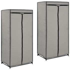 Armarios 2 unidades gris 75x50x160 cm