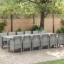 Conjunto de Comedor de Jardín 13 pcs Gris Claro Ratan Polt