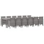 Conjunto de Comedor de Jardín 13 pcs Gris Claro Ratan Polt