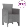 Conjunto de Comedor de Jardín 13 pcs Gris Claro Ratan Polt