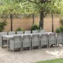 Conjunto de Comedor de Jardín 13 pcs Gris Claro Ratan Polt