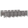 Conjunto de Comedor de Jardín 13 pcs Gris Claro Ratan Polt
