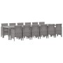 Conjunto de Comedor de Jardín 13 pcs Gris Claro Ratan Polt