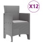 Conjunto de Comedor de Jardín 13 pcs Gris Claro Ratan Polt