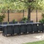 Conjunto de Comedor de Jardín 15 pcs Antracita Ratan Polt