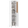 Aparador alto madera contrachapada blanco brillo 34,5x34x180 cm de vidaXL, Aparadores - Ref: Foro24-3200107, Precio: 106,96 €...