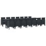 Conjunto de Comedor de Jardín 15 pcs Antracita Ratan Polt