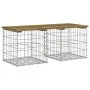 Banco jardín diseño gaviones madera pino impregnada 103x44x42cm de vidaXL, Bancos de jardín - Ref: Foro24-834340, Precio: 56,...