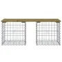 Banco jardín diseño gaviones madera pino impregnada 103x44x42cm de vidaXL, Bancos de jardín - Ref: Foro24-834340, Precio: 56,...