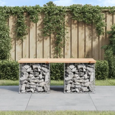 Gabionen-Design-Gartenbank aus massivem Kiefernholz, 103 x 44 x 42 cm von vidaXL, Gartenbänke - Ref: Foro24-834338, Preis: 70...