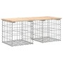 Gabionen-Design-Gartenbank aus massivem Kiefernholz, 103 x 44 x 42 cm von vidaXL, Gartenbänke - Ref: Foro24-834338, Preis: 71...