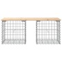 Banco de jardín diseño gaviones madera maciza pino 103x44x42 cm de vidaXL, Bancos de jardín - Ref: Foro24-834338, Precio: 71,...