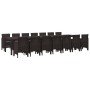 Conjunto de Comedor de Jardín 15 pcs Marrón Ratan Polt