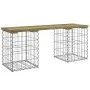 Banco jardín diseño gaviones madera pino impregnada 103x31x42cm de vidaXL, Bancos de jardín - Ref: Foro24-834331, Precio: 55,...