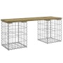 Banco jardín diseño gaviones madera pino impregnada 103x31x42cm de vidaXL, Bancos de jardín - Ref: Foro24-834331, Precio: 55,...
