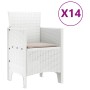 Conjunto de Comedor de Jardín 15 pcs Blanco Ratan Polt