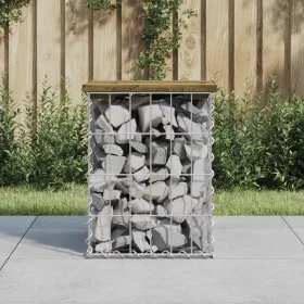 Bank garden design with gabions made of impregnated pine wood, measuring 33x31x42 cm. by vidaXL, garden benches - Ref: Foro24...